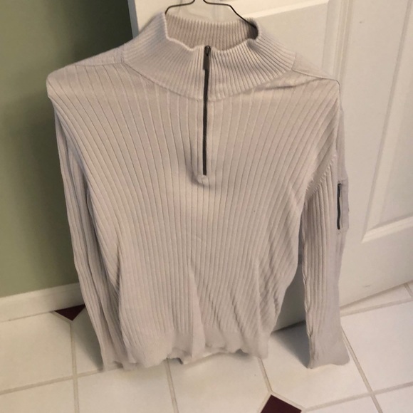 Calvin Klein Half Zip Ribbed Sweater - Picture 1 of 4